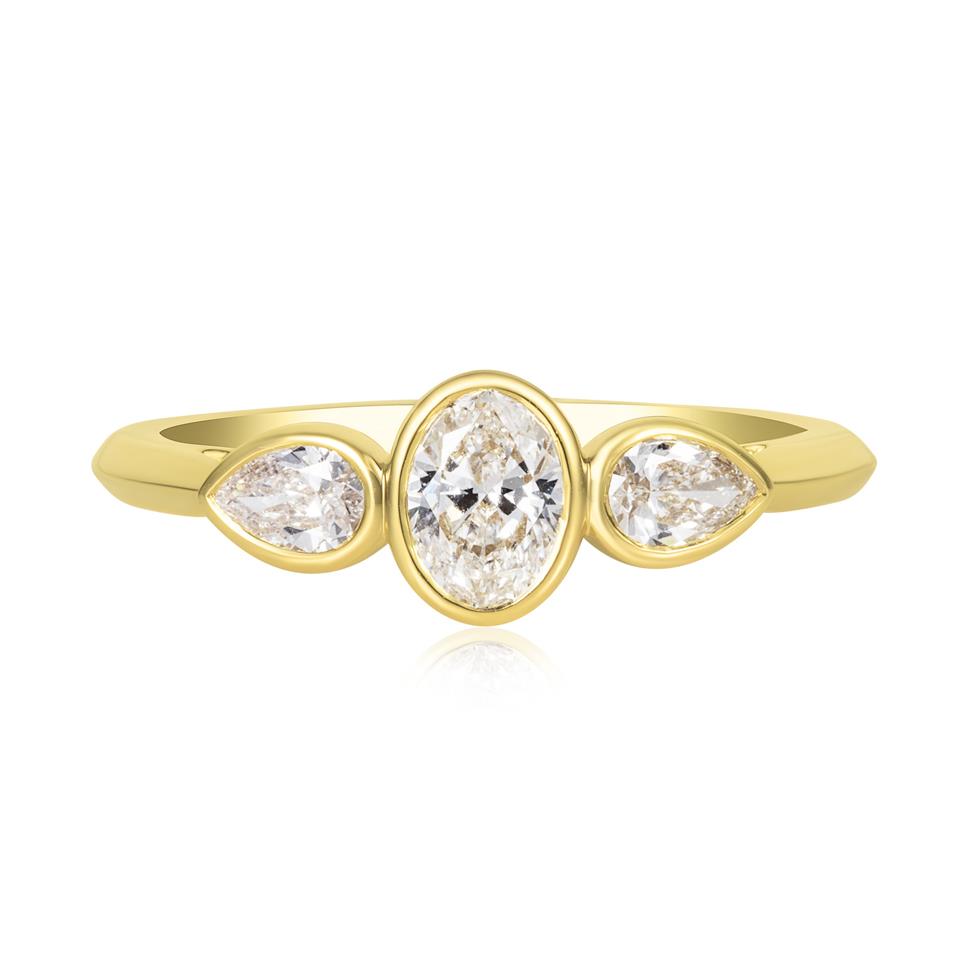 18ct Yellow Gold Three Stone Diamond Engagement Ring 0.68ct Thumbnail Image 1