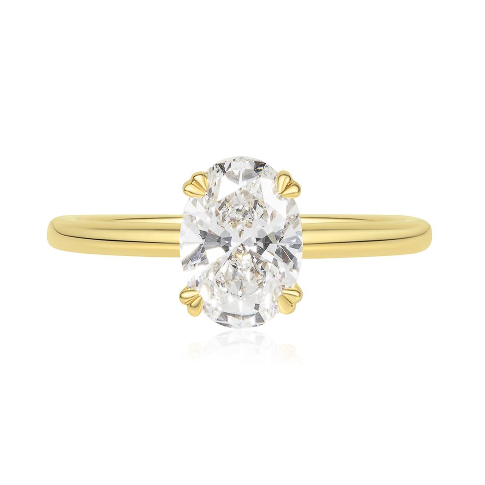 18ct Yellow Gold Lab Grown Oval Diamond Engagement Ring 1.50ct Thumbnail Image 1