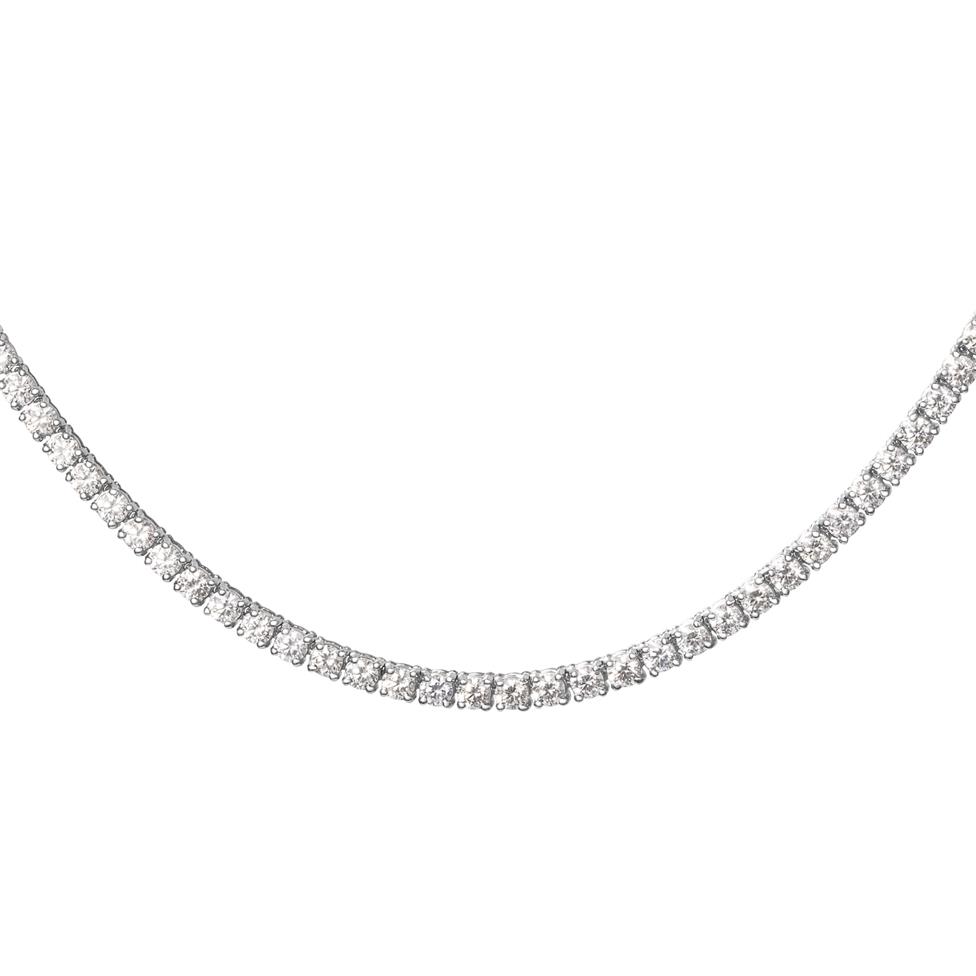 18ct White Gold Diamond Line Necklace 8.25ct Thumbnail Image 0