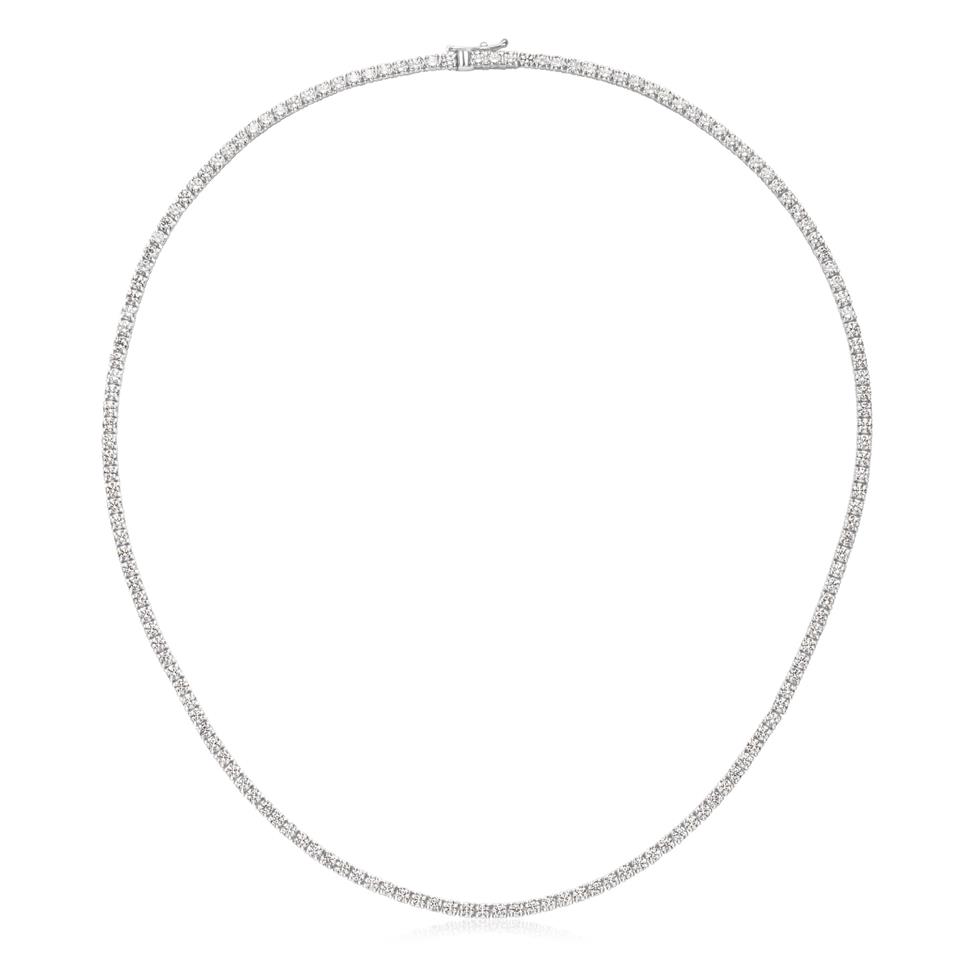 18ct White Gold Diamond Line Necklace 8.25ct Thumbnail Image 1