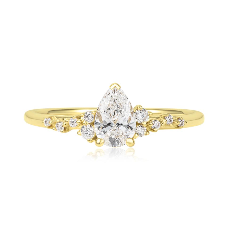 Stardust 18ct Yellow Gold Pear Diamond Engagement Ring 0.50ct Thumbnail Image 1