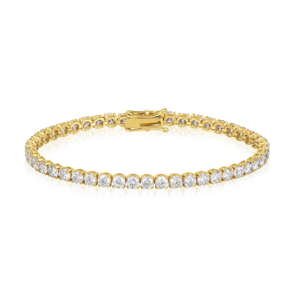 18ct Yellow Gold Diamond Tennis Bracelet 9.06ct Thumbnail Image 0