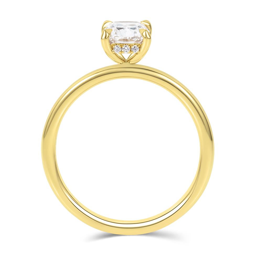 18ct Yellow Gold Cushion Diamond Engagement Ring 1.01ct Thumbnail Image 2