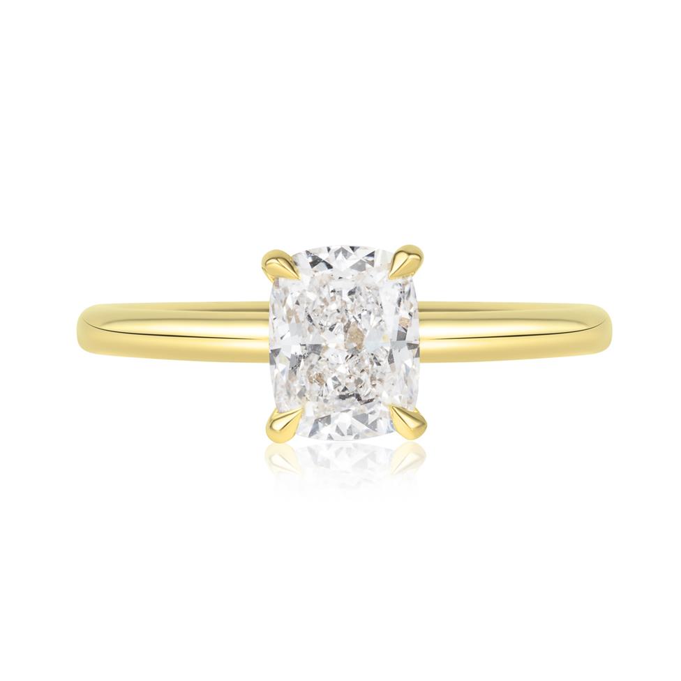 18ct Yellow Gold Cushion Diamond Engagement Ring 1.01ct Thumbnail Image 1