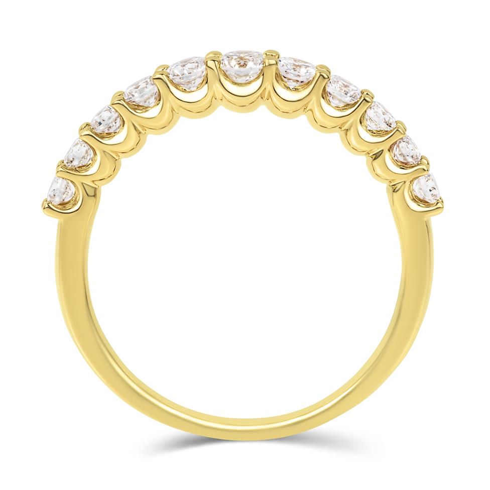 18ct Yellow Gold Graduated Diamond Half Eternity Ring Thumbnail Image 2