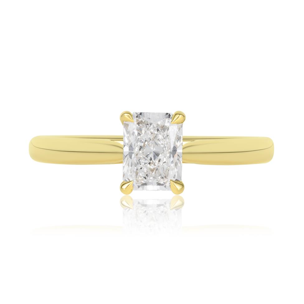 18ct Yellow Gold Radiant Diamond Solitaire Engagement Ring 0.80ct Thumbnail Image 1