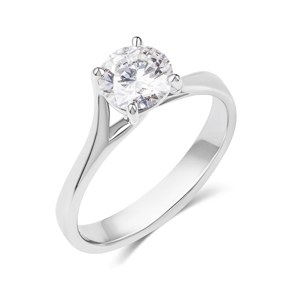 Platinum Twist Design Diamond Solitaire Engagement Ring 1.00ct Thumbnail Image 0