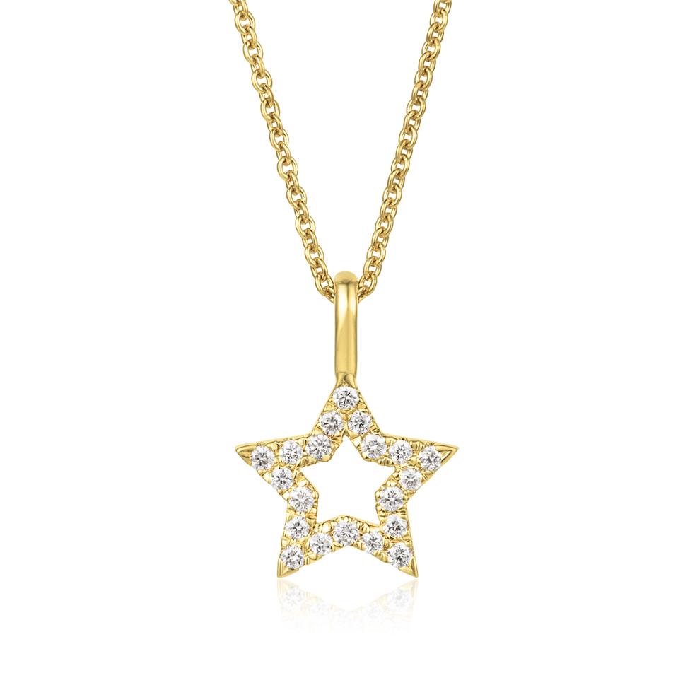 18ct Yellow Gold Diamond Star Necklace Thumbnail Image 0