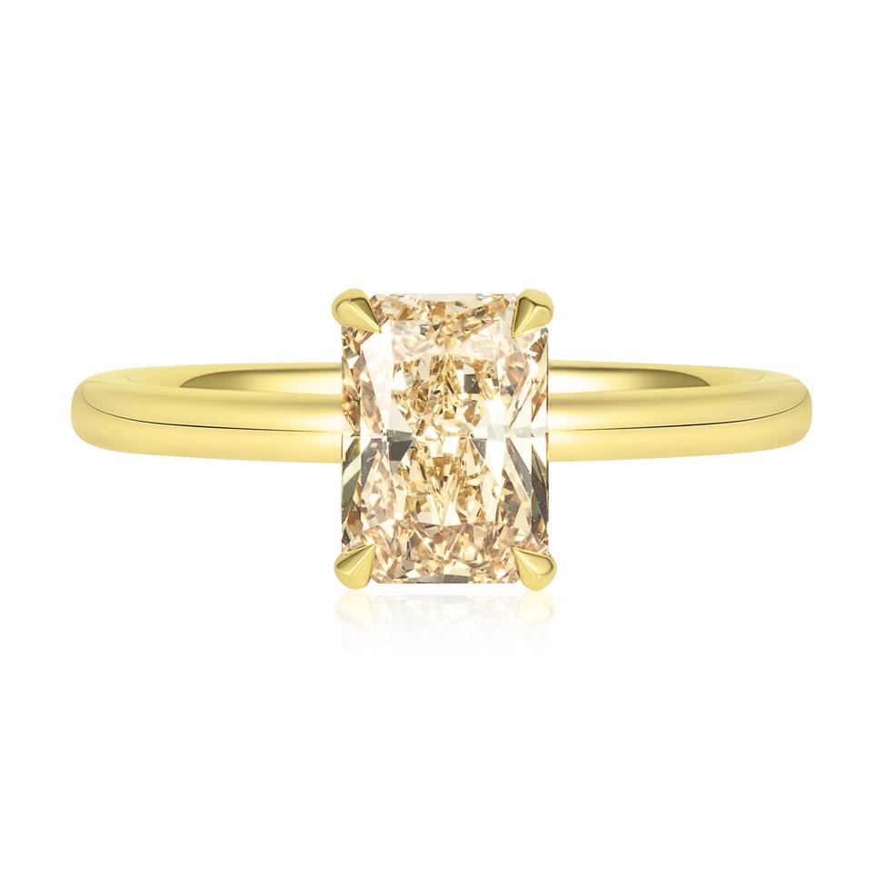 18ct Yellow Gold Champagne Diamond Engagement Ring 1.50ct Thumbnail Image 2