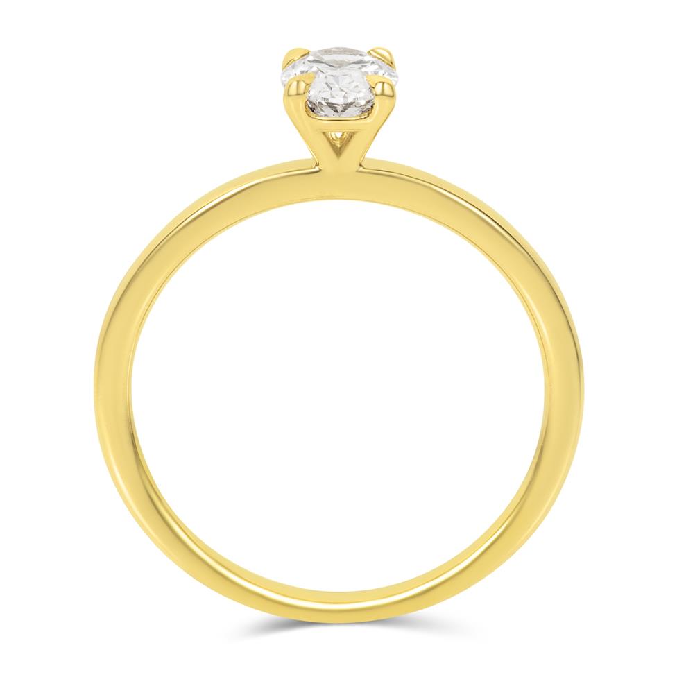 18ct Yellow Gold Oval Cut Diamond Solitaire Engagement Ring 0.60ct Thumbnail Image 2