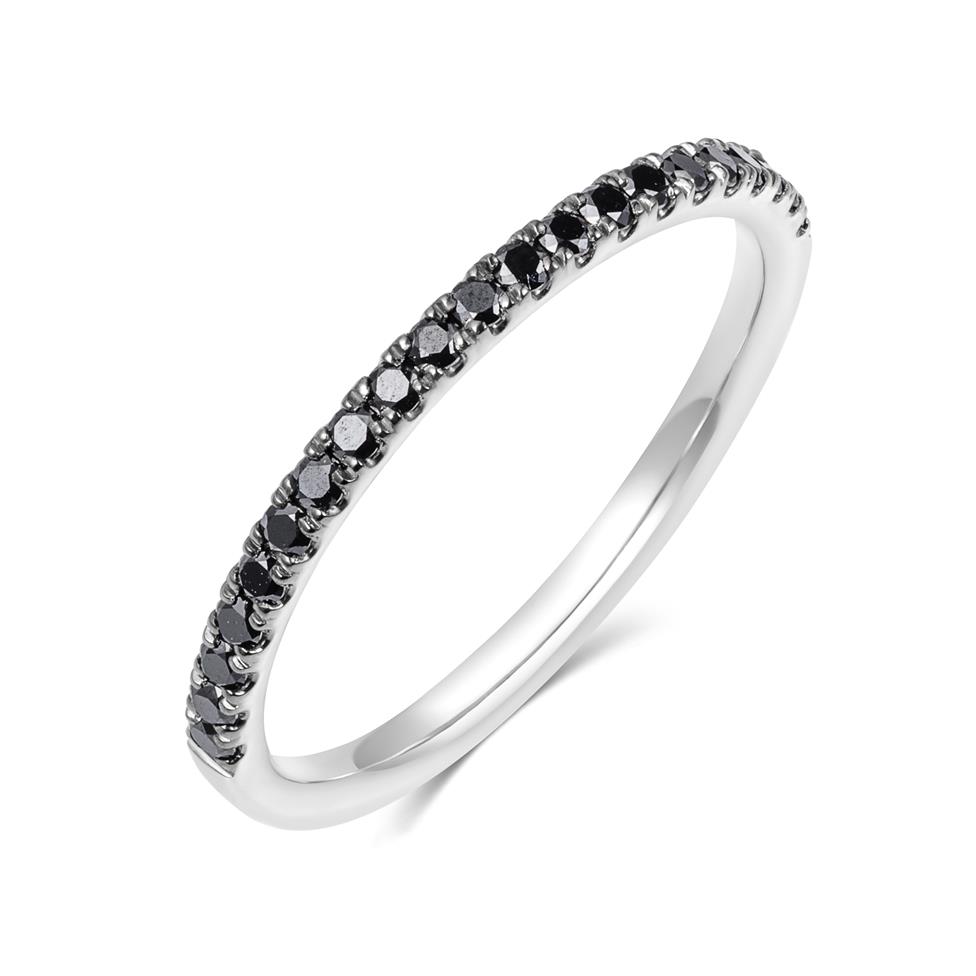 Platinum Black Diamond Half Eternity Ring 0.24ct Thumbnail Image 0