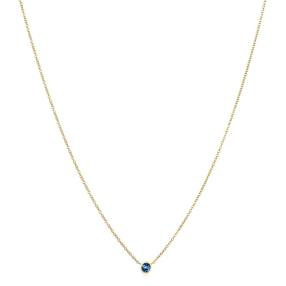 18ct Yellow Gold Sapphire Solitaire Necklace Thumbnail Image 1