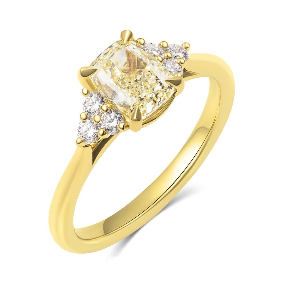 18ct Yellow Gold Yellow Cushion Diamond Engagement Ring 1.21ct Thumbnail Image 0