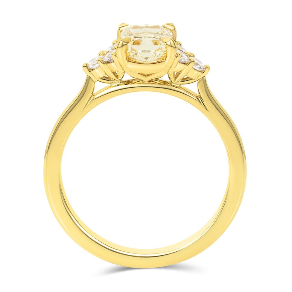 18ct Yellow Gold Yellow Cushion Diamond Engagement Ring 1.21ct Thumbnail Image 3