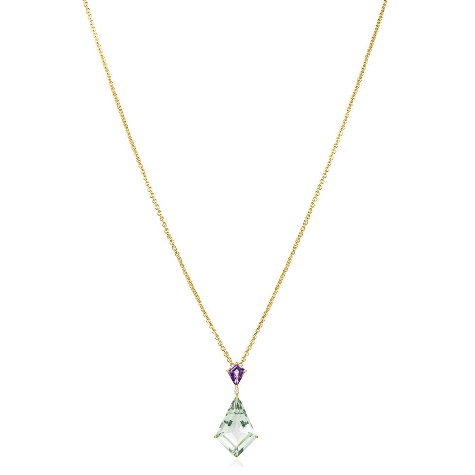 Sweetpea Kite Shape Amethyst Necklace Thumbnail Image 3