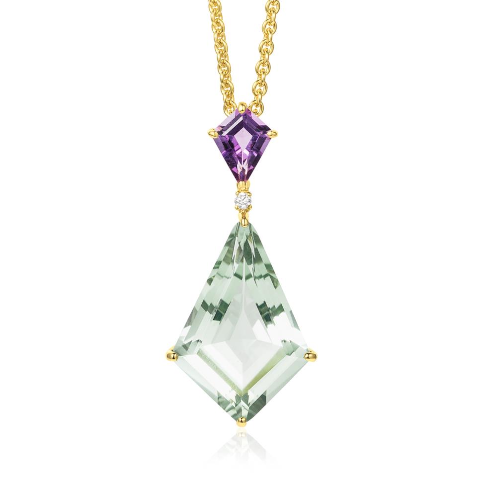 Sweetpea Kite Shape Amethyst Necklace Thumbnail Image 0