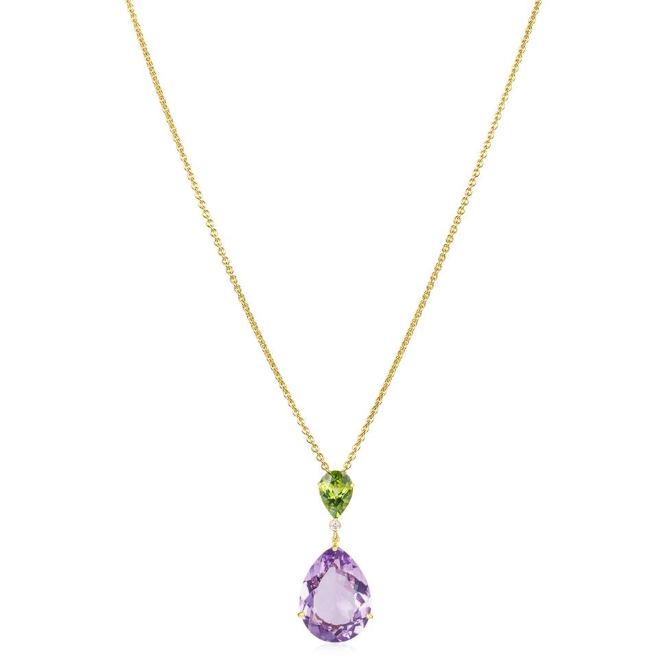 Sweetpea Amethyst and Peridot Necklace Thumbnail Image 3