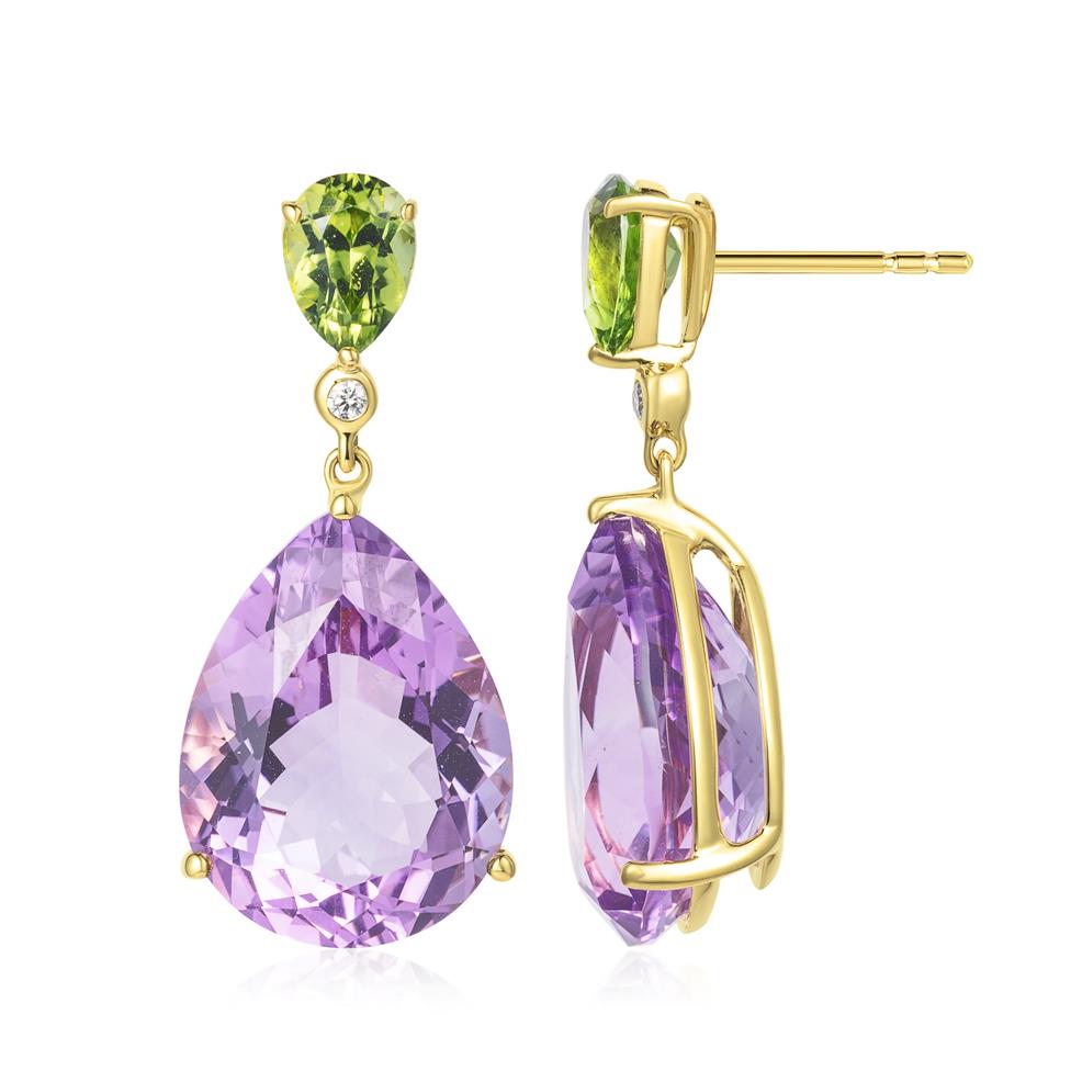 Sweetpea Amethyst and Peridot Earrings Thumbnail Image 0