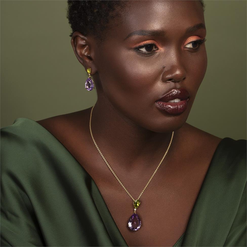 Sweetpea Amethyst and Peridot Earrings Thumbnail Image 3