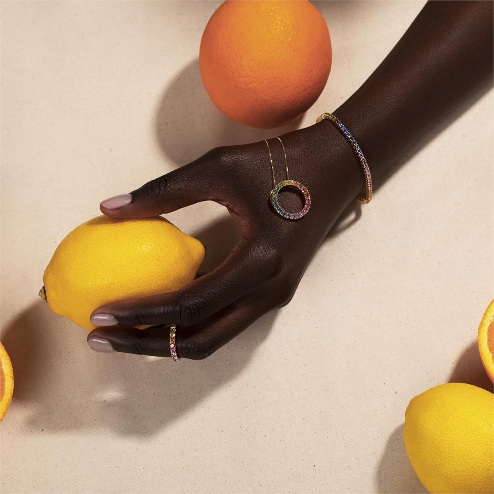 Samba 18ct Yellow Gold Rainbow Sapphire Bracelet Thumbnail Image 1