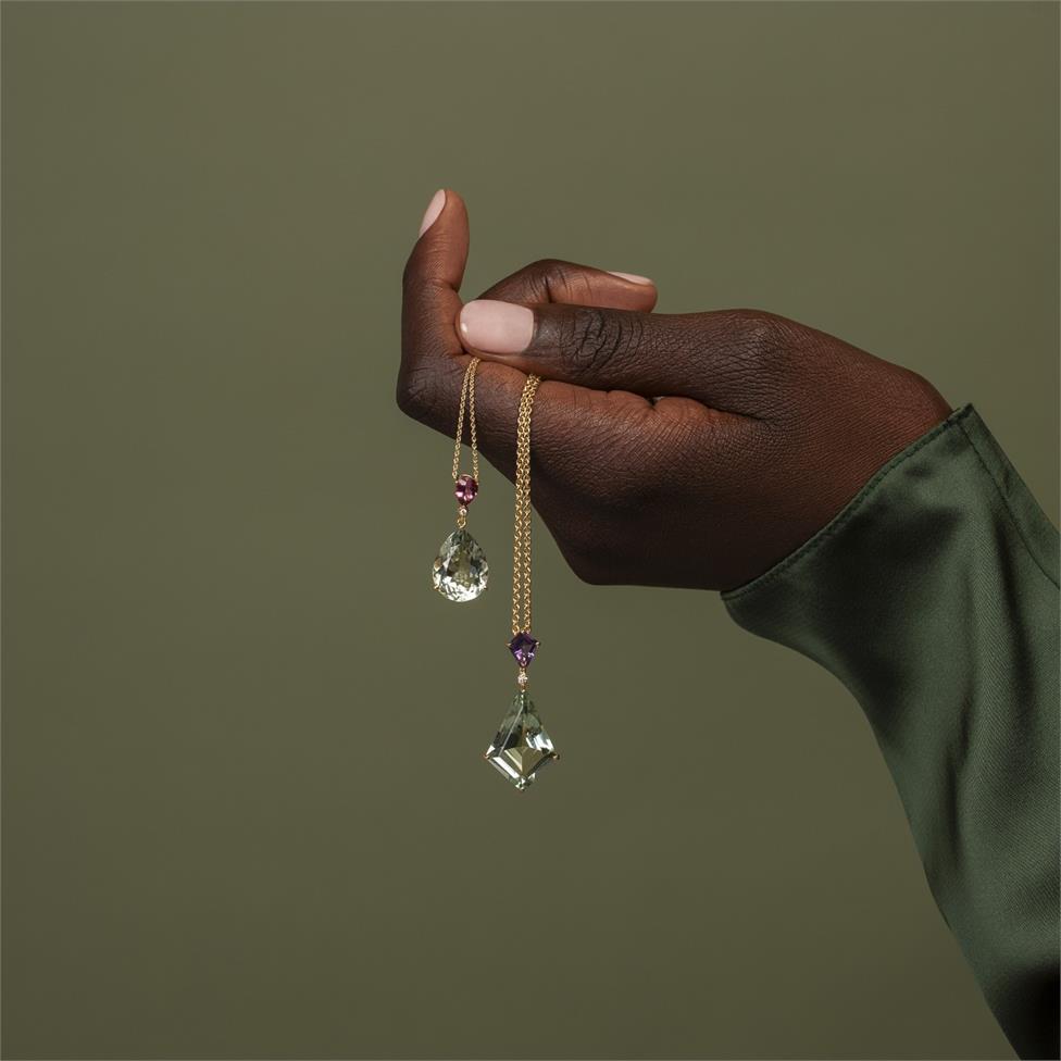 Sweetpea Kite Shape Amethyst Necklace Thumbnail Image 4