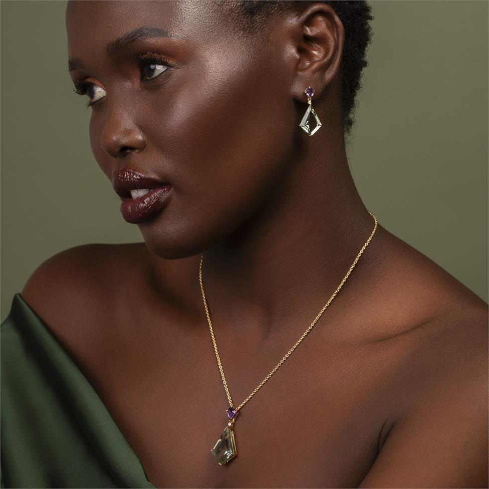 Sweetpea Kite Shape Amethyst Necklace Thumbnail Image 1