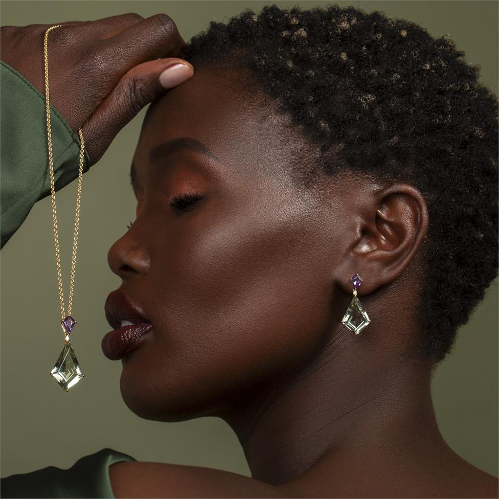 Sweetpea Kite Shape Amethyst Necklace Thumbnail Image 6