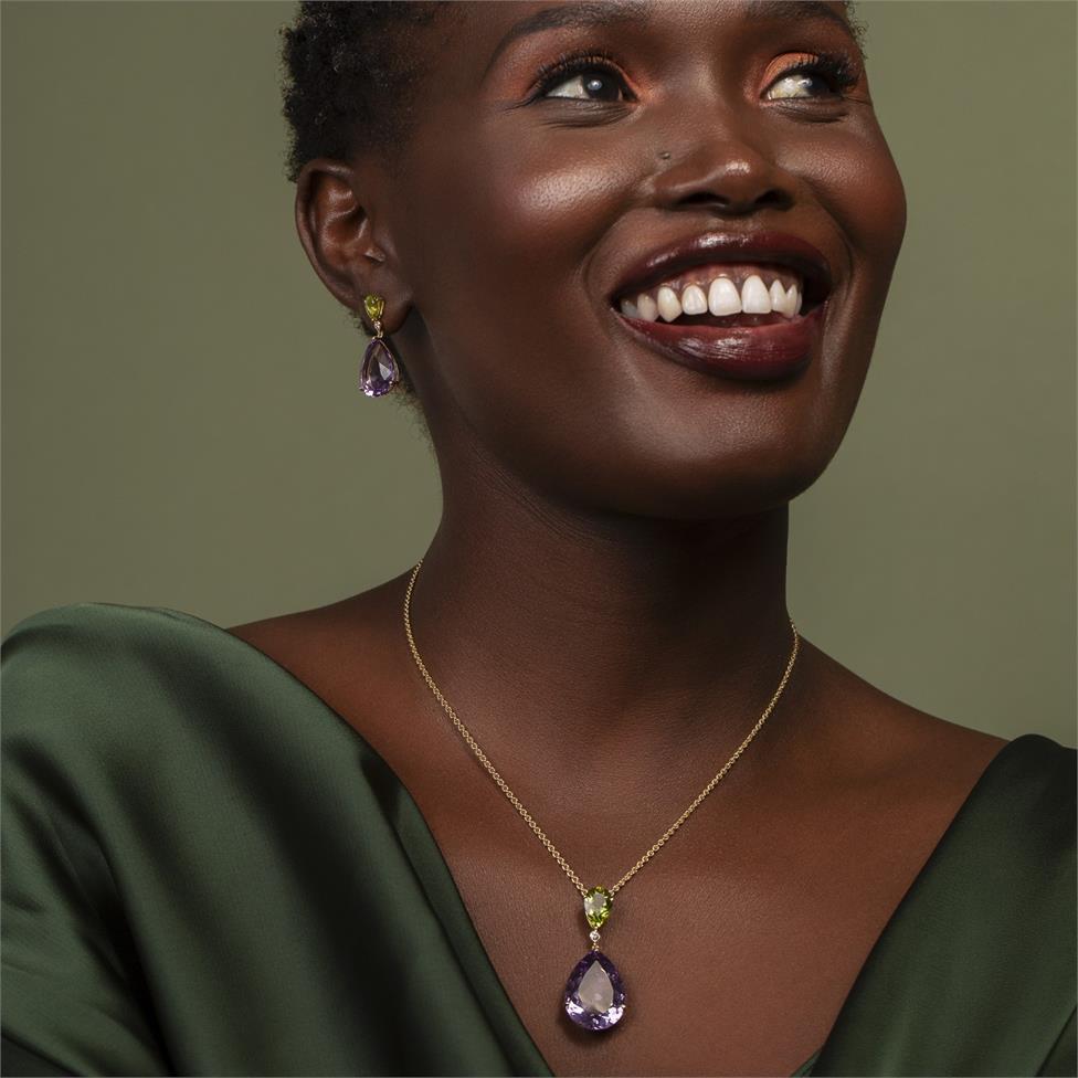 Sweetpea Amethyst and Peridot Necklace Thumbnail Image 1