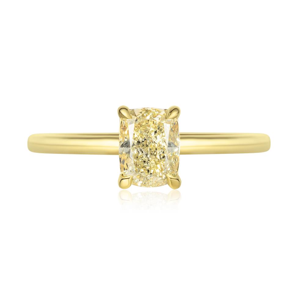 18ct Yellow Gold Fancy Yellow Diamond Engagement Ring 1.00ct Thumbnail Image 1