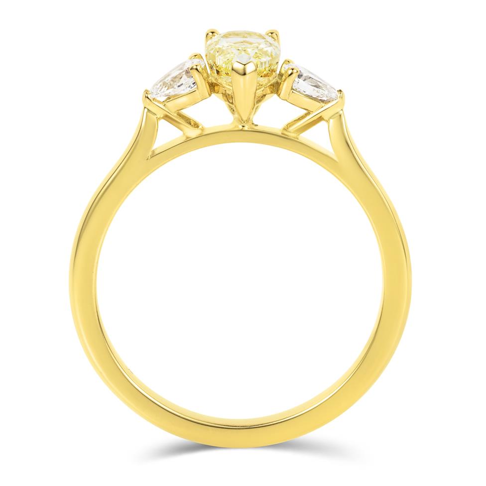 18ct Yellow Gold Yellow Pear Diamond Engagement Ring 0.71ct Thumbnail Image 2