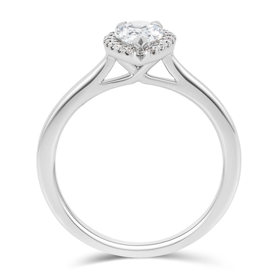 Platinum Pear Shape Diamond Halo Engagement Ring 0.85ct Thumbnail Image 2