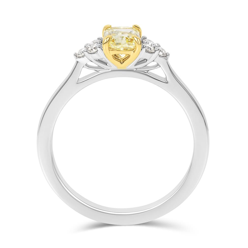 Platinum Yellow Radiant Diamond Engagement Ring 0.60ct Thumbnail Image 2