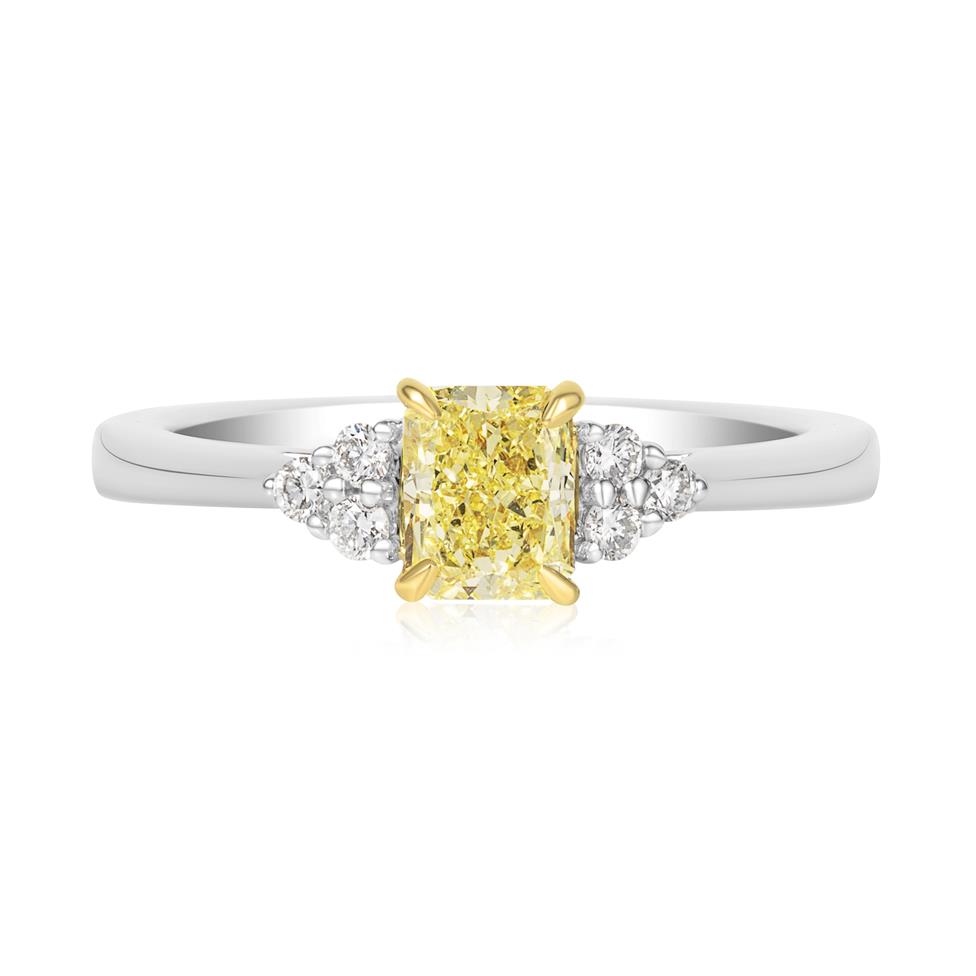 Platinum Yellow Radiant Diamond Engagement Ring 0.60ct Thumbnail Image 1