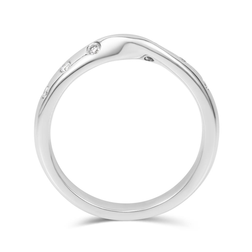 Platinum Diamond Set Crossover Wedding Ring 0.09ct Thumbnail Image 2