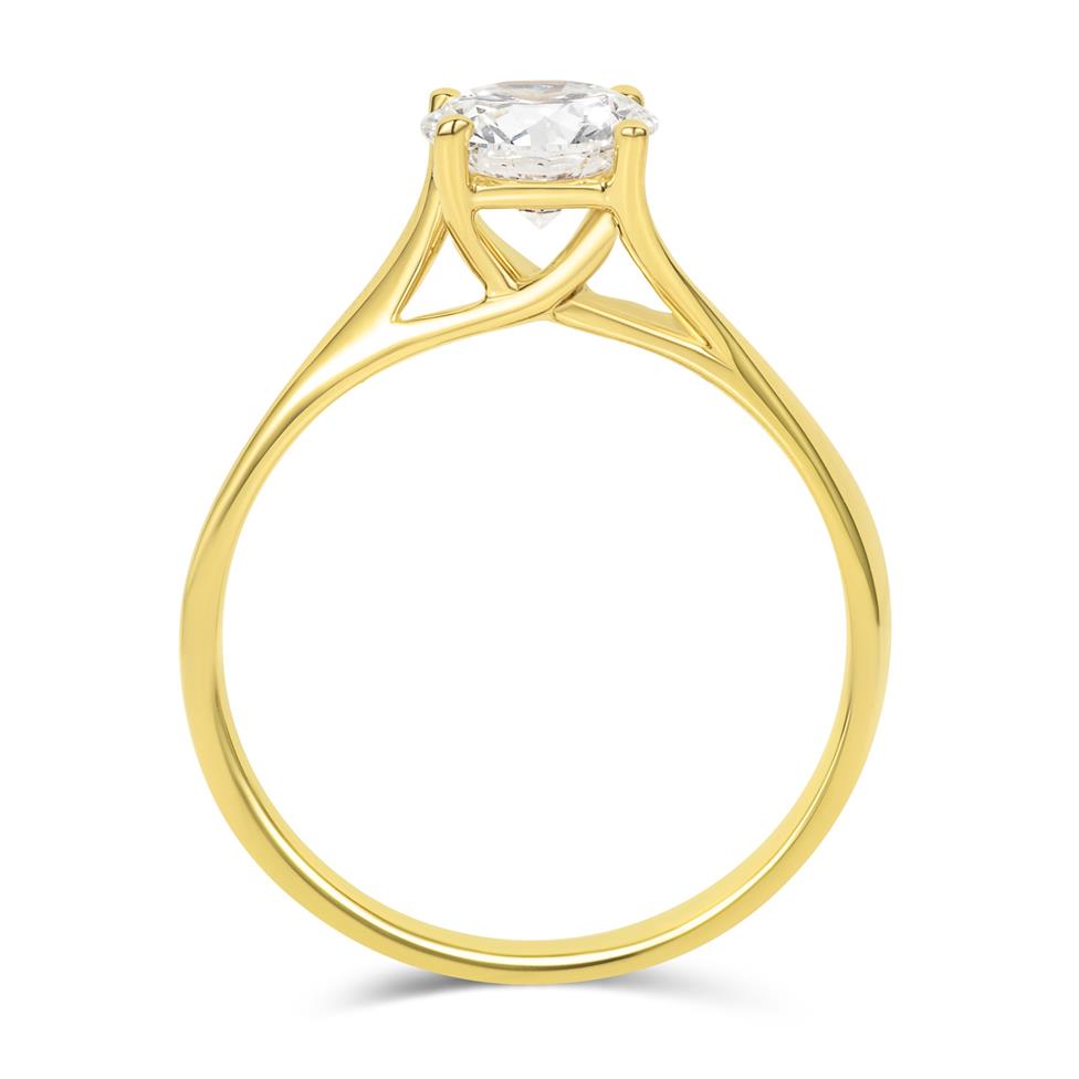 18ct Yellow Gold Twist Design Diamond Solitaire Engagement Ring 1.00ct Thumbnail Image 3