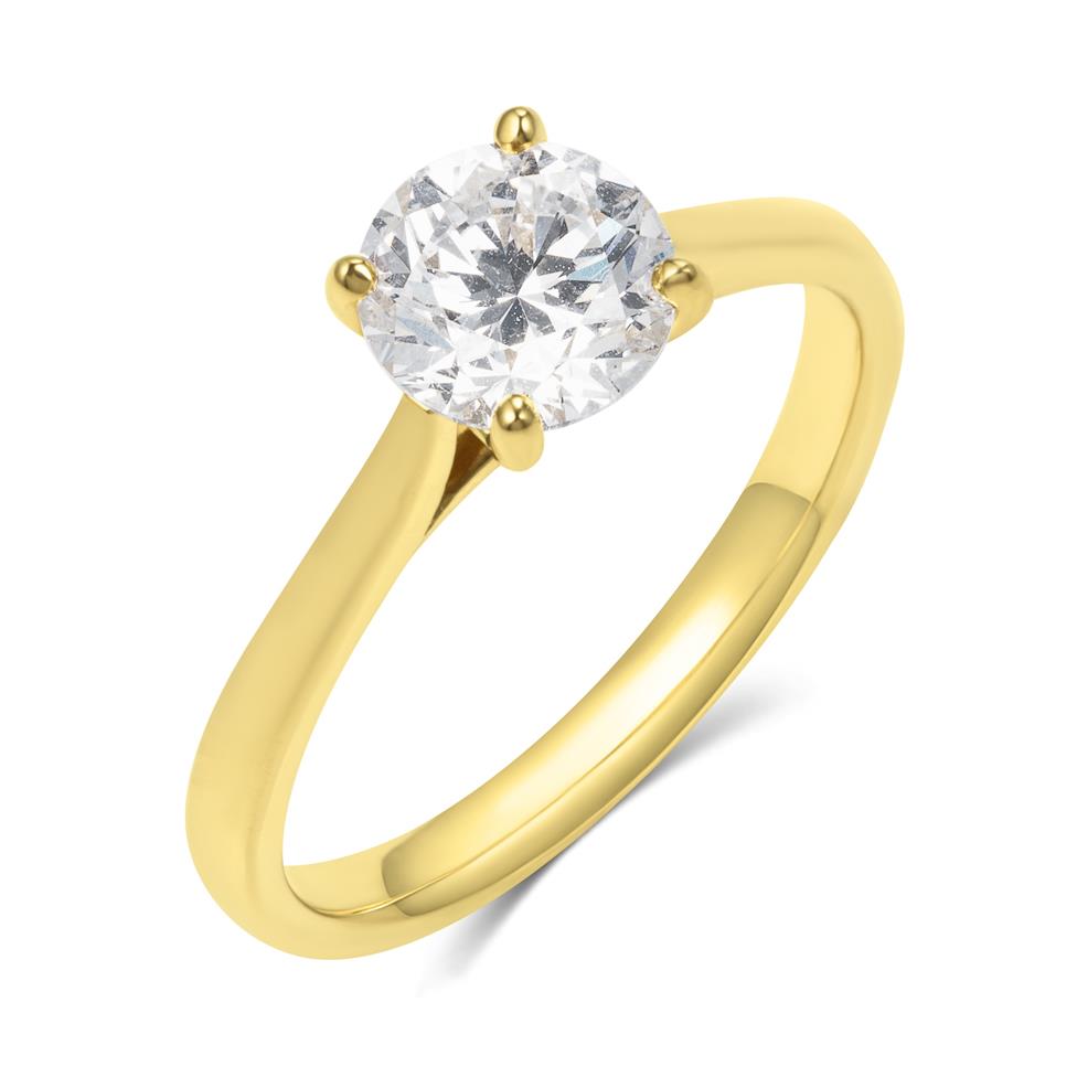 18ct Yellow Gold Diamond Solitaire Engagement Ring 1.20ct Thumbnail Image 0
