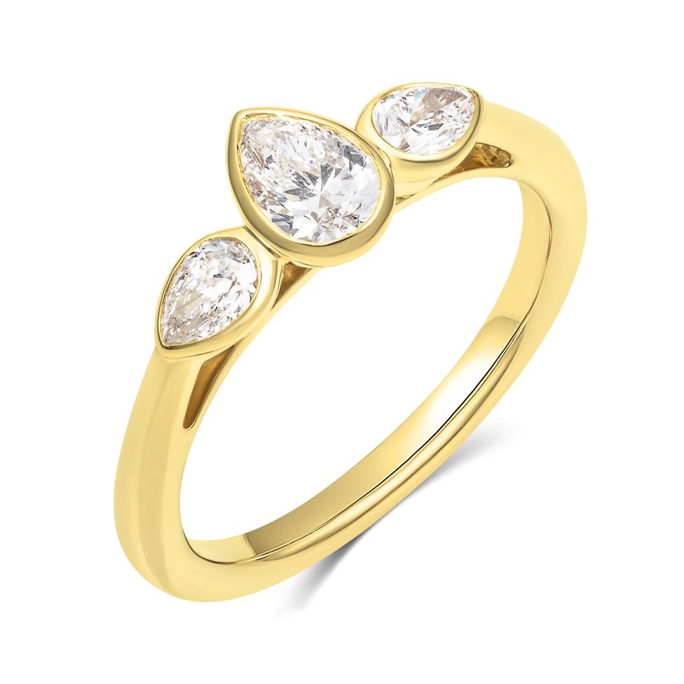 18ct Yellow Gold Three Stone Diamond Engagement Ring 0.66ct Thumbnail Image 0