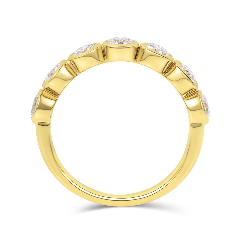 18ct Yellow Gold Bezel Set Diamond Half Eternity Ring 1.05ct Thumbnail Image 2