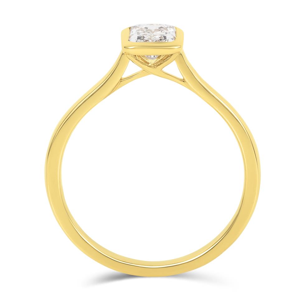 18ct Yellow Gold Bezel Set Radiant Diamond Solitaire Engagement Ring 0.80ct Thumbnail Image 3