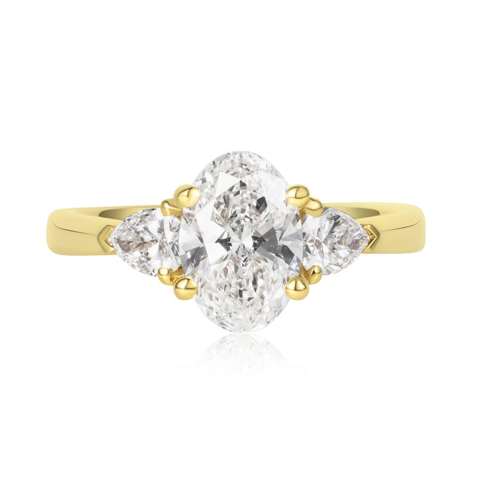 18ct Yellow Gold Lab Grown Oval Diamond Engagement Ring 1.50ct Thumbnail Image 1