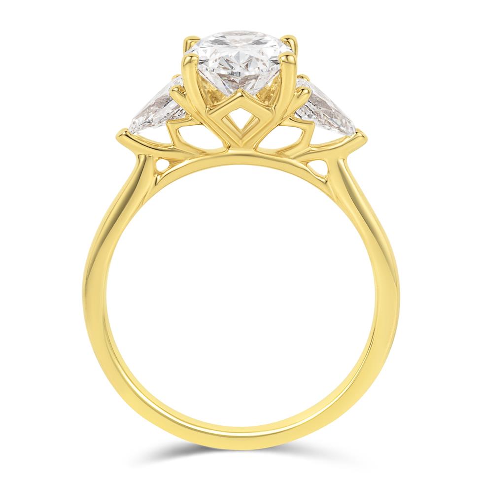 18ct Yellow Gold Lab Grown Oval Diamond Engagement Ring 2.00ct Thumbnail Image 2