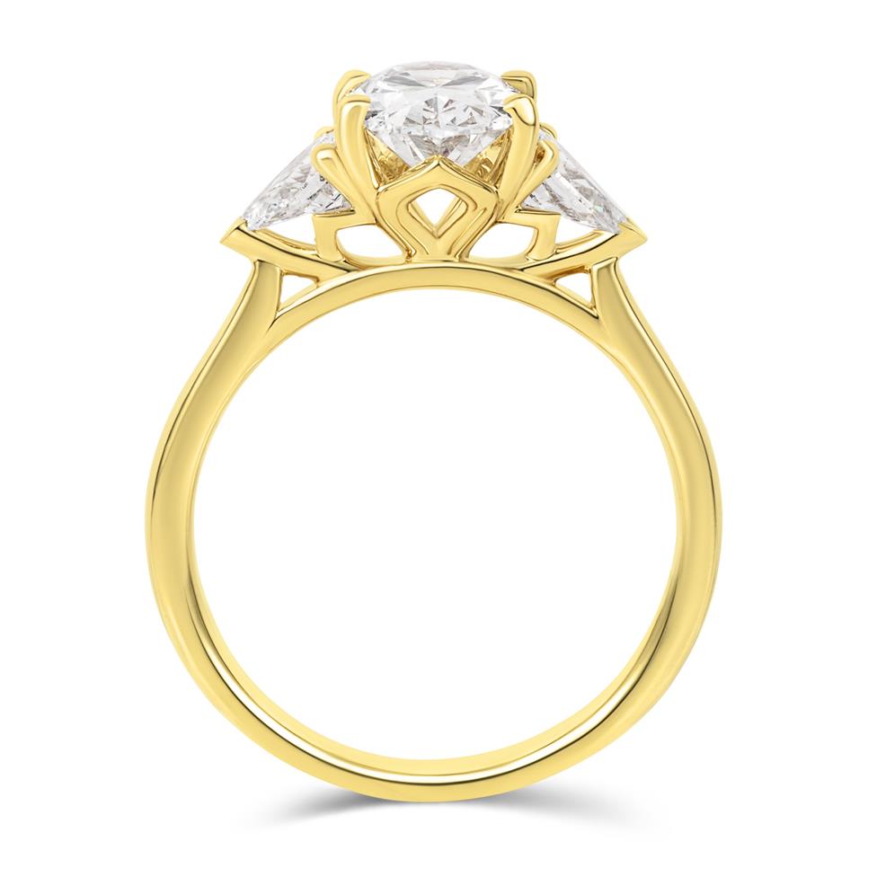 18ct Yellow Gold Lab Grown Pear Diamond Engagement Ring 1.50ct Thumbnail Image 2