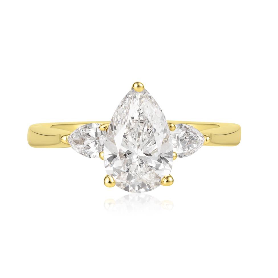 18ct Yellow Gold Lab Grown Pear Diamond Engagement Ring 1.50ct Thumbnail Image 1