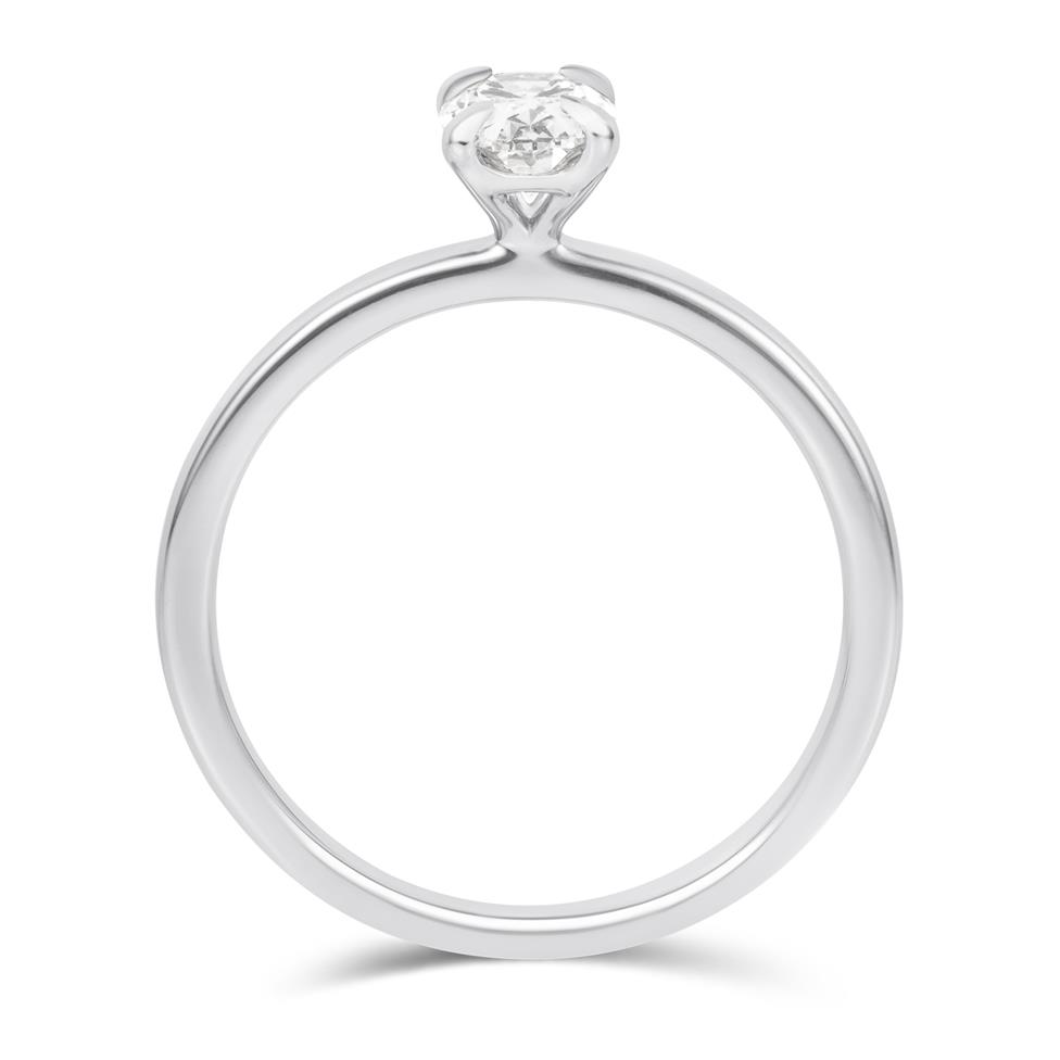 Platinum Oval Cut Diamond Solitaire Engagement Ring 0.60ct Thumbnail Image 2