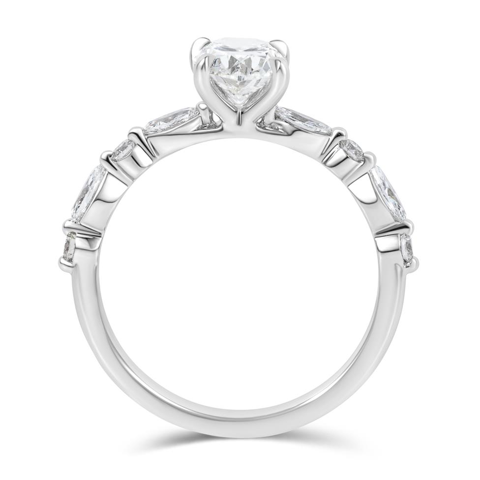 Platinum Oval Diamond Engagement Ring 1.00ct Thumbnail Image 3