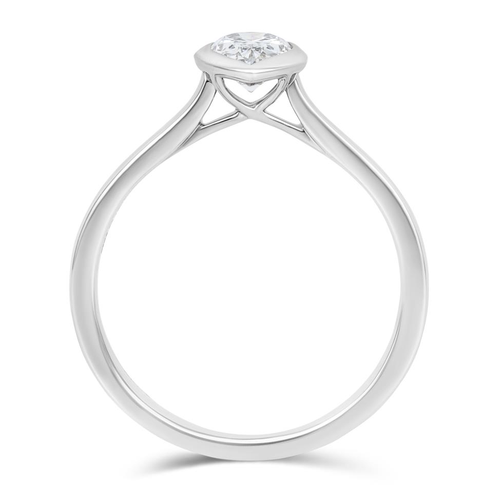 Platinum Bezel Set Pear Diamond Solitaire Engagement Ring 0.80ct Thumbnail Image 2