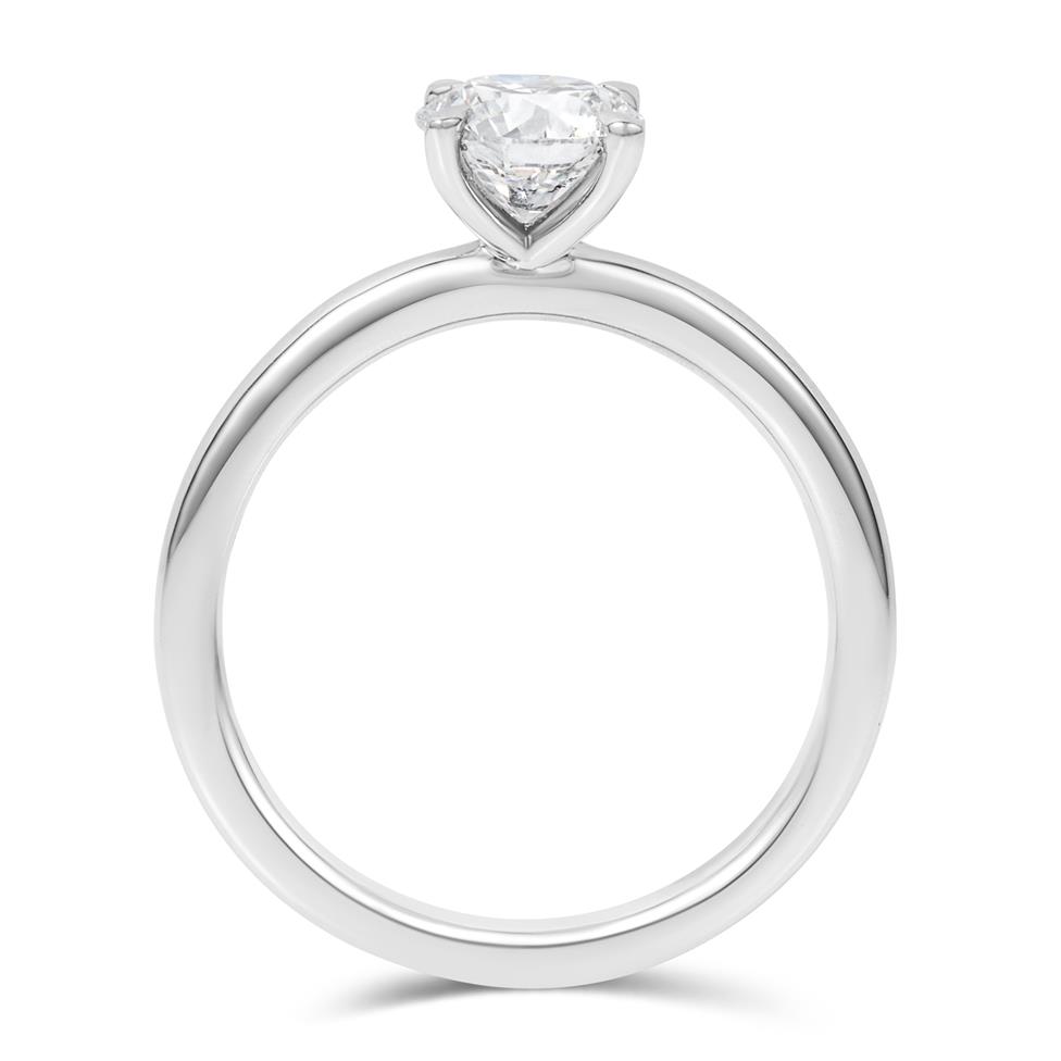 Platinum Lab Grown Round Diamond Engagement Ring 1.00ct Thumbnail Image 2