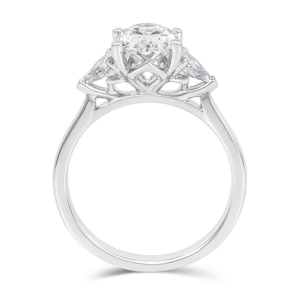 Platinum Lab Grown Oval Diamond Engagement Ring 1.50ct Thumbnail Image 2