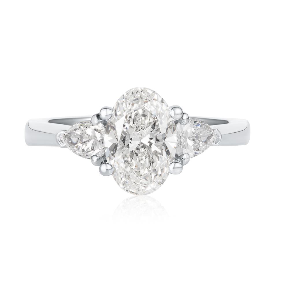 Platinum Lab Grown Oval Diamond Engagement Ring 1.50ct Thumbnail Image 1