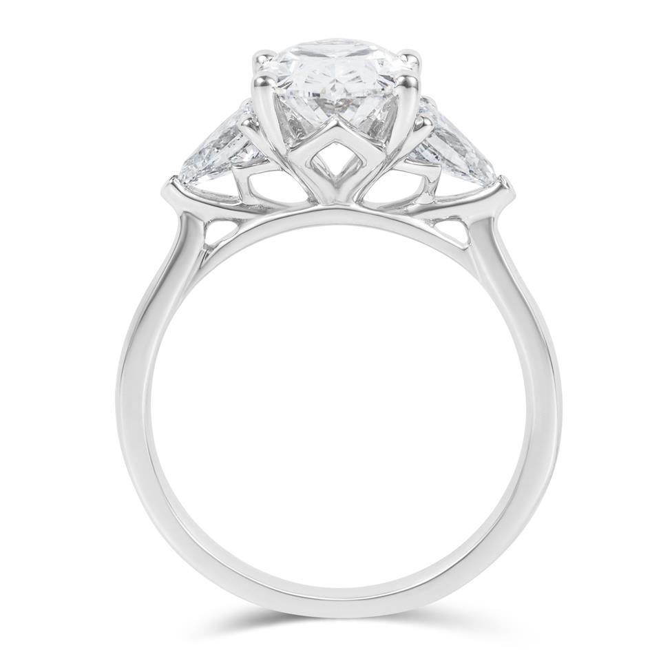 Platinum Lab Grown Oval Diamond Engagement Ring 2.00ct Thumbnail Image 2